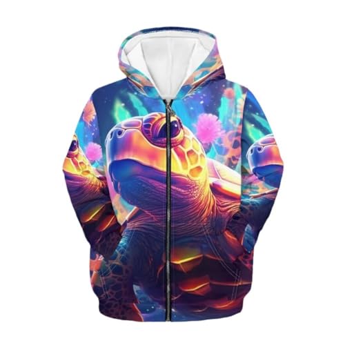 Cool Animal Print Hoodies For Boys Girls Casual Soft Novelty Zip Up Hoodie With Pockets