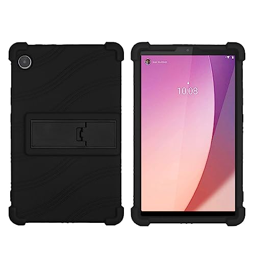QYiiD Case for Lenovo 8.0 Inch Tab M8 Gen 3 2022/ Smart Tab M8 Gen 3 2022/Tab M8 HD LTE 2021/ Tab M8 HD 2019/Smart Tab M8 Light Weight Silicone Kids Friendly Soft Shock Protective Cover Black