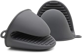 Gant de Cuisine épais en Silicone résistant à la Chaleur pour la Cuisson, la Cuisson, Les barbecues et Les grillades (Gris)