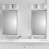 HomeSelects Artus Modern Styled Framed Mirror Recessed Bathroom Medicine Cabinet in Chrome Finish (Chrome)