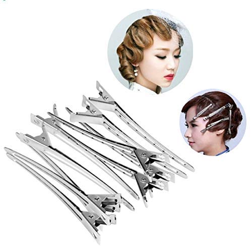 AASA Hairdressing Clip Accessories for Girls and Women, Home and Salon Use Hair Tools, Set of 12Pcs(Silver) 2