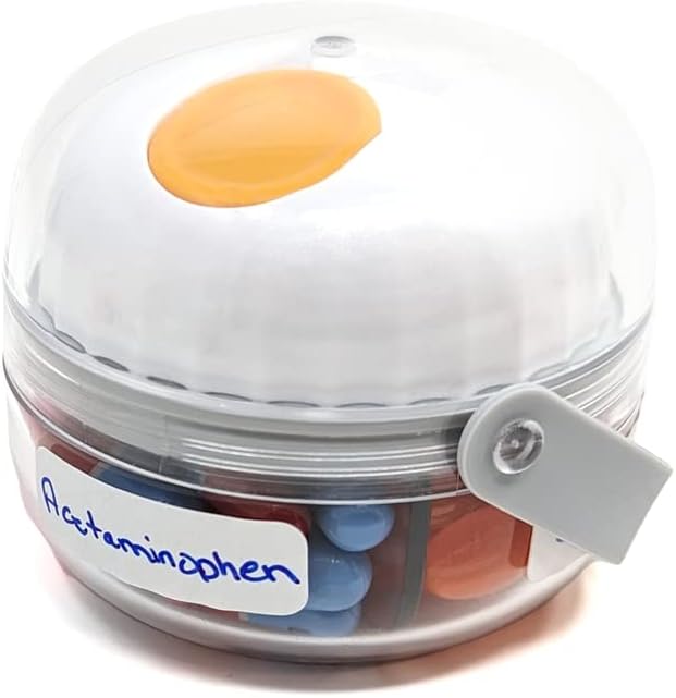 Mini Travel Pill Dispenser, Secure Vitamin Organizer