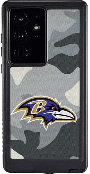 Skinit Waterproof Phone Case Compatible with Galaxy S24 Ultra - Officially Licensed NFL Baltimore Ravens Camo Design