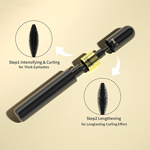4D Silk Fiber Eyelash Mascara,Waterproof Mascara Black,2 in1 Double Effect Eyelash Mascara,Volumising Mascara,No Clumping,No Smudging,Adds Length,Depth and Glamour Effortlessly for Striking Eyes - Image 8