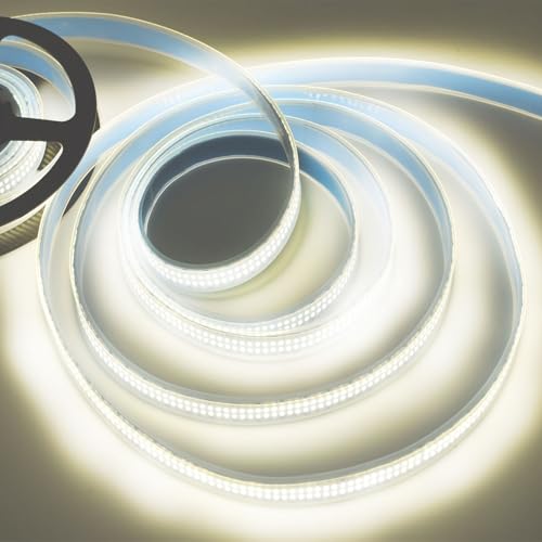 Image of SUYOOULIN LED Strip Lights, 16.4ft Dimmable DC 12V SMD 2835 Double Rows 2400 LEDs 52000LM Super Bright LED Ribbon Strip, Tube Waterproof IP67 for Home Party Decoration (Neutral White 4500K)