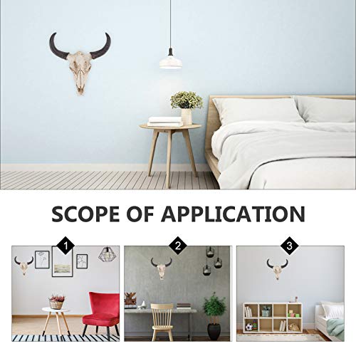 Imikeya DOGWM4X18SJ39R4R555DNU Halloween Cow Skull Decor: Realistic Statue Skeleton Animal Head Bull Head Skull Wall Hanging Art Home Wall Decor thumb #5