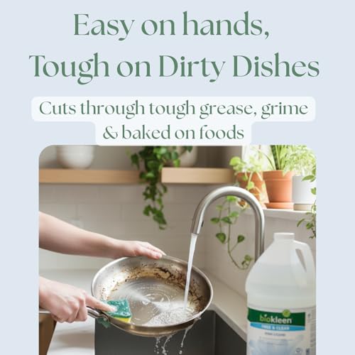 Image of Biokleen Free & Clear Dish Soap - Dish Liquid, Dishwashing Cleaner, Eco-Friendly, Non-Toxic, Plant-Based, No Artificial Fragrance, Colors or Preservatives, Unscented (Pack of 2)