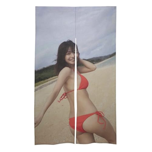 浅倉唯 (128)のれん 暖簾 おしゃれ 和風玄関 間仕切り カーテン ロング 階段 廊下 リビング 脱衣所 お風呂 戸口 目隠し 遮光 プライバシー保護 ドア 仕切り 86x143cm