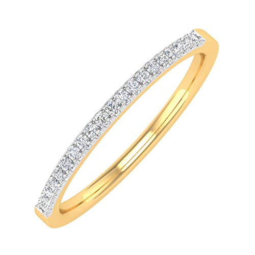 1/10 Carat White Diamond Ladies Anniversary Wedding Stackable Ring in 10K Gold