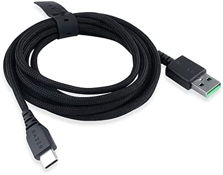 HUYUN USB C to USB Data Charging Cord Cable Compatible for Razer Viper V2 Pro/DeathAdder V3 Pro/Basilisk V3 Pro Wireless Gaming Mouse Adapter (Black) - 1