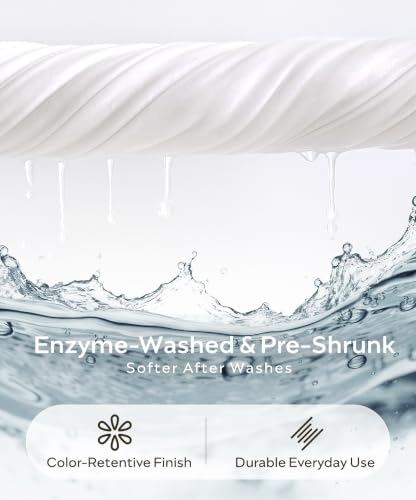 Image of JELLYMONI 100% Washed Cotton Duvet Cover Full (White, 80 inchx90 inch) | JELLYMONI