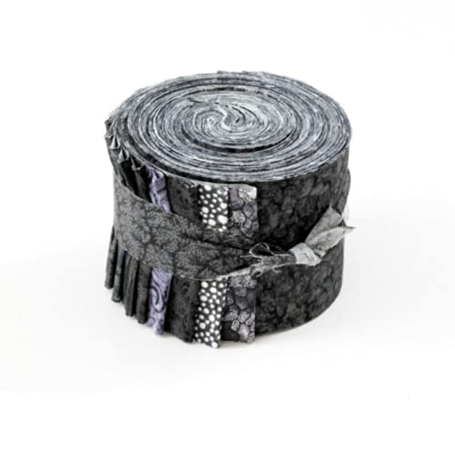 1 Set 18 Pcs 2.5" Fabric Precut Jelly Roll All Black Color 100% Cotton Quilting Strips | #AA105DL