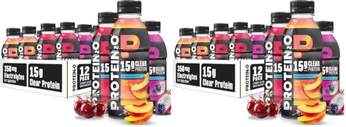 Protein2o Hydration Drink - 2-in-1 Liquid Clear Whey Protein Isolate and Electrolyte Drink - 15g Protein, Vitamins B5, B6 - Post-Workout Recovery - 16.9 Fl Oz - Flavor Fusion Variety,(Pack of 24)