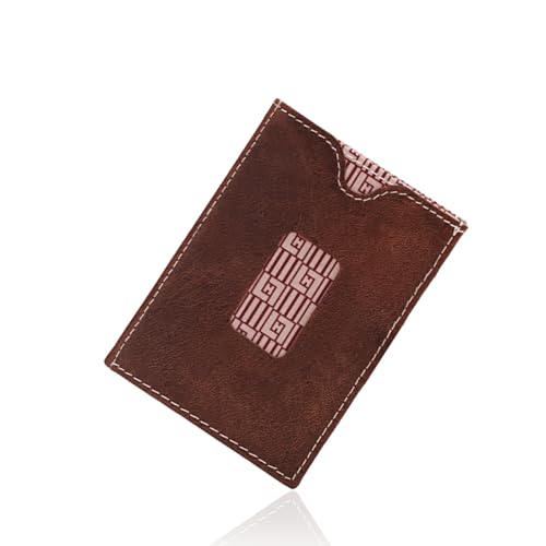 Image of LLH Leather Trifold Wallet - RFID Blocking with Stainless Steel Locking Clip Wallet, Minimalist Front Pocket RFID Blocking Credit Card Holder (Coffee)