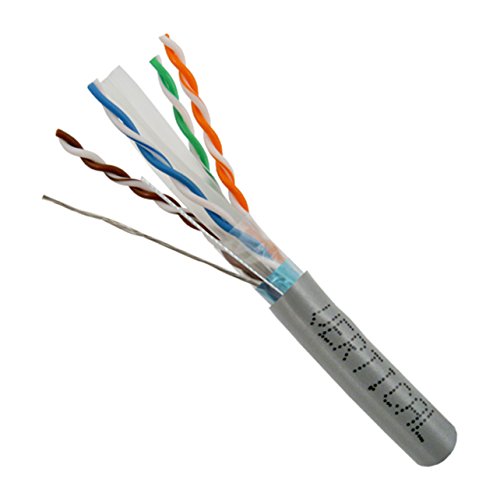 Vertical Cable Cat6A 10G, Shielded, 23Awg, Solid Bare Copper, Pvc, 1000Ft, Bulk Ethernet Cable, Gray #TOP1