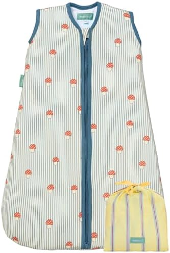 Molis&co - Baby Sleeping Bag TOG 1-85 cm (6-18 Months) - Baby Sleeping Bag Spring and Autumn Sleeveless – Baby Sleeping Bag for Boys Girls (Unisex) – 100% Cotton (Oeko-Tex) – Mushrooms