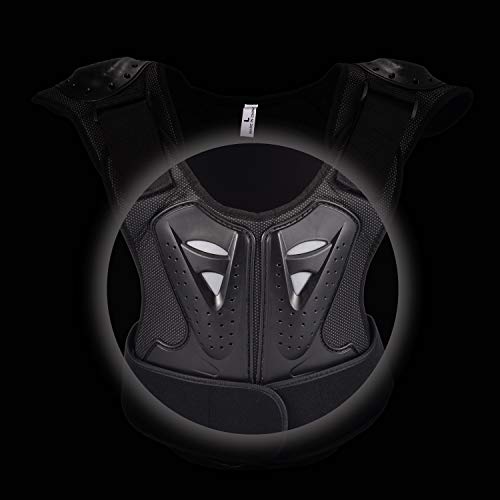 OHMOTOR Kid Body Armor Armour Jacket Children Chest Back Spine Protector Vest(Black, M) - Thumbnail 6