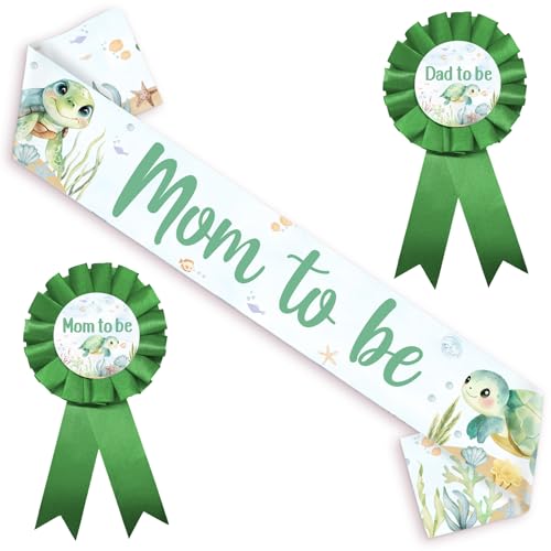 Corsage tortue de mer future maman Jollyboom vert pour fête prénatale