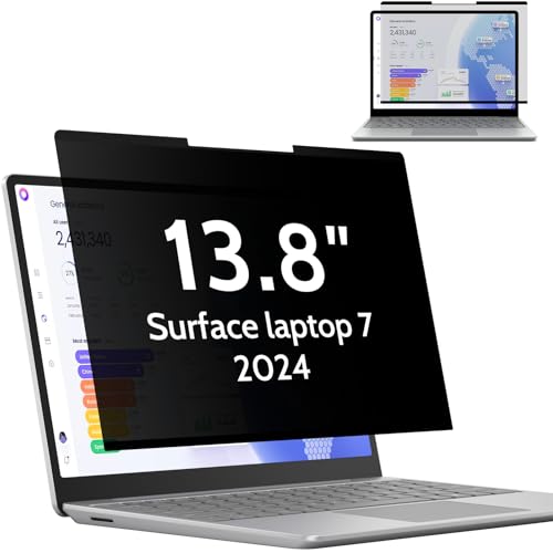 Image of Mamol Magnetic Privacy Screen for 13.8 Inch Surface Laptop 7, Removable Anti Spy Glare Blue Light Filter, Microsoft Surface Laptop Privacy Screen Protector 13.8 in