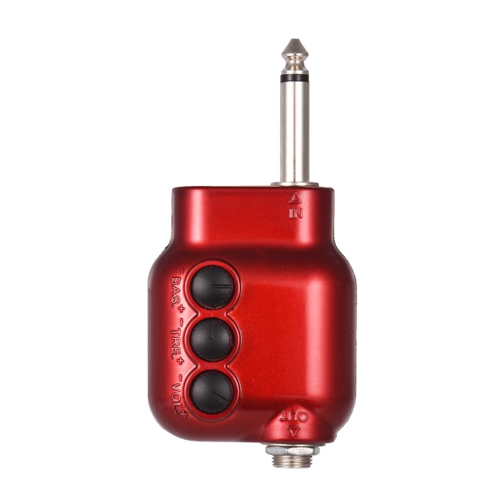 Mini Préamplificateur de Guitare Préampli Prise 6,35 mm avec Contrôle du Volume des Basses et des Aigus, Accessoires de Guitare Acoustique