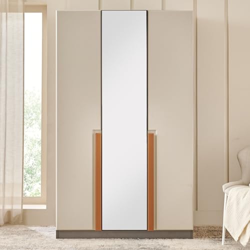 Image of Home Centre | Tiffany | Engineered Wood | 3 Door Swing Wardrobes | Grey | 1 Year Warranty