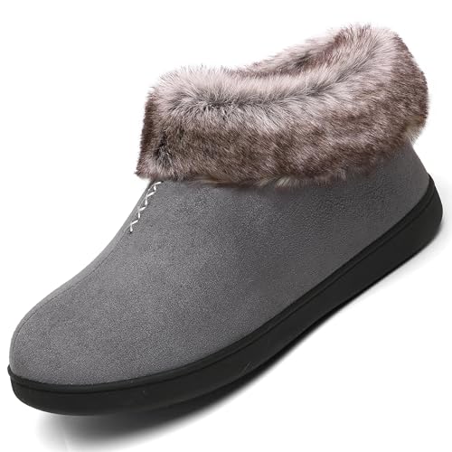Mishansha Pantofola da Done in Memory Foam Caldo Ciabatte da Casa Warm Cotone Pantofole All'aperto Home Scarpe Inverno Comode, Marrone 37