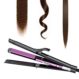 PRITECH 3-in-1 Multifunctional Hair Iron – Straightener, Curler & Crimper, Flat Iron with Negative Ions, Adjustable Temp 260°F–430°F, Professional Hair Styling Tool