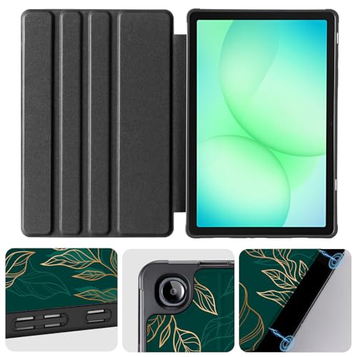 Image of CoBak Case for Samsung Galaxy Tab A11+ Plus 11 inch 2025, Multi-Viewing Angles, All New PU Leather Folio Stand Cover with Auto Sleep Wake Feature for Samsung Galaxy Tab A11+ Tablet 11-inch, Green Pattern