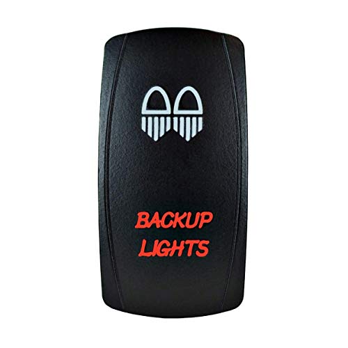 STVMotorsports 5 Pin Laser Rocker Switch Backup Lights On/Off LED Light 12V 20A – Red