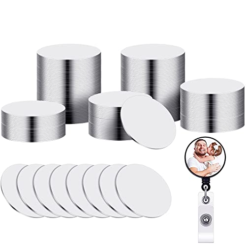 Hotop 1 Inch Sublimation Blank Aluminum Stickers for Retractable Badge Holder, Round Sublimation Aluminum Sheets Aluminum Board Heat Transfer for Custom Personalized Sublimation Photo (50) Hotop 1 Inch Sublimation Blank Aluminum Stickers for Retractable Badge Holder, Round Sublimation Aluminum Sheets Aluminum Board Heat Transfer for Custom Personalized Sublimation Photo (50)
