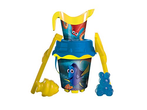 Buscando a Dory - Set Cubo de Playa, Castillo con regadera, Pala, rastrillo y moldes, 18 cm (Mondo Toys SP)