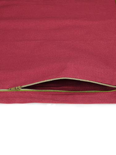 Image of Swayam Set of 5 Solid Cotton Red Cushion Cover | 16 x 16 Inch | Soft Breathable Fabric with Hidden Zipper | Decorative & Stylish Cushion Covers for Sofa, Living Room, Bedroom & Couch