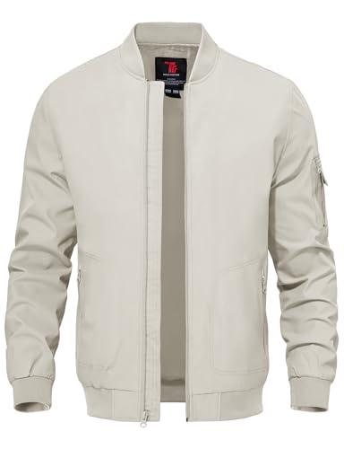Image of TBMPOY Men's Windproof Bomber Jackets Lightweight Track Jackets Windbreaker Outdoor Golf Fashion Coat