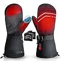 Kakashi Heated Mittens for Men Women, 7.4V 3200mAh Electric Battery Winter Heated Gloves, Waterproof Hand Warm Gloves for Ski Snowboarding Hunting Fishing