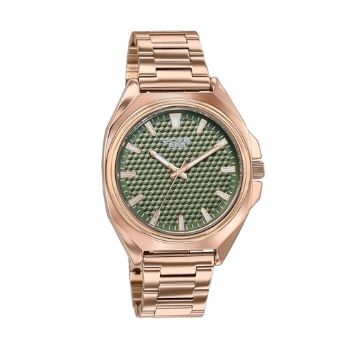 Image of Sonata Poze 7 Analog Green Dial Rose Gold Sheet Metal Strap Watch for Men - SP70091WM01W