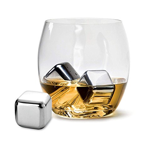 One-Day Sale: Up to 80% Off Oggi Stainless Steel Reusable Ice Cubes Chilling Stones Including Ice Tong for Whiskey and Beverages - Set of 8