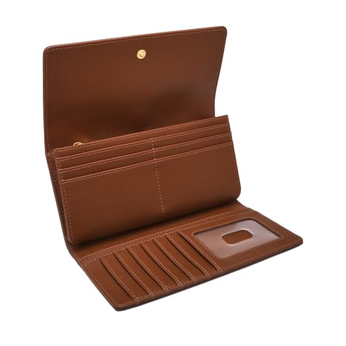 Image of Fossil Women's Logan Leather Wallet RFID Blocking Flap Clutch Organizer