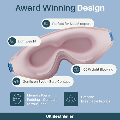 MyHalos® Sleep Mask – 3D Blackout Eye Mask for Women & Men, Side Sleepers, Zero Pressure Memory Foam Eyelash Friendly, Breathable,Award-Winning Sleep Aid for Travel (Peach Orange, 1 Count (Pack of 1)) - Image 4