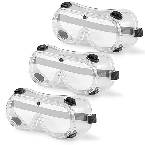 Stahlwerk - Schutzbrille Korbbrille Überbrille mit flexiblem Halteband 3er Set