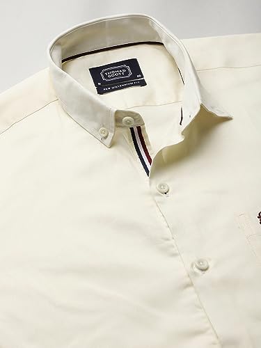 Image of Thomas Scott Men's | Solid | Full Sleeve | Regular Fit | Cotton Blend | Button Down | Single Pocket | Casual Shirt