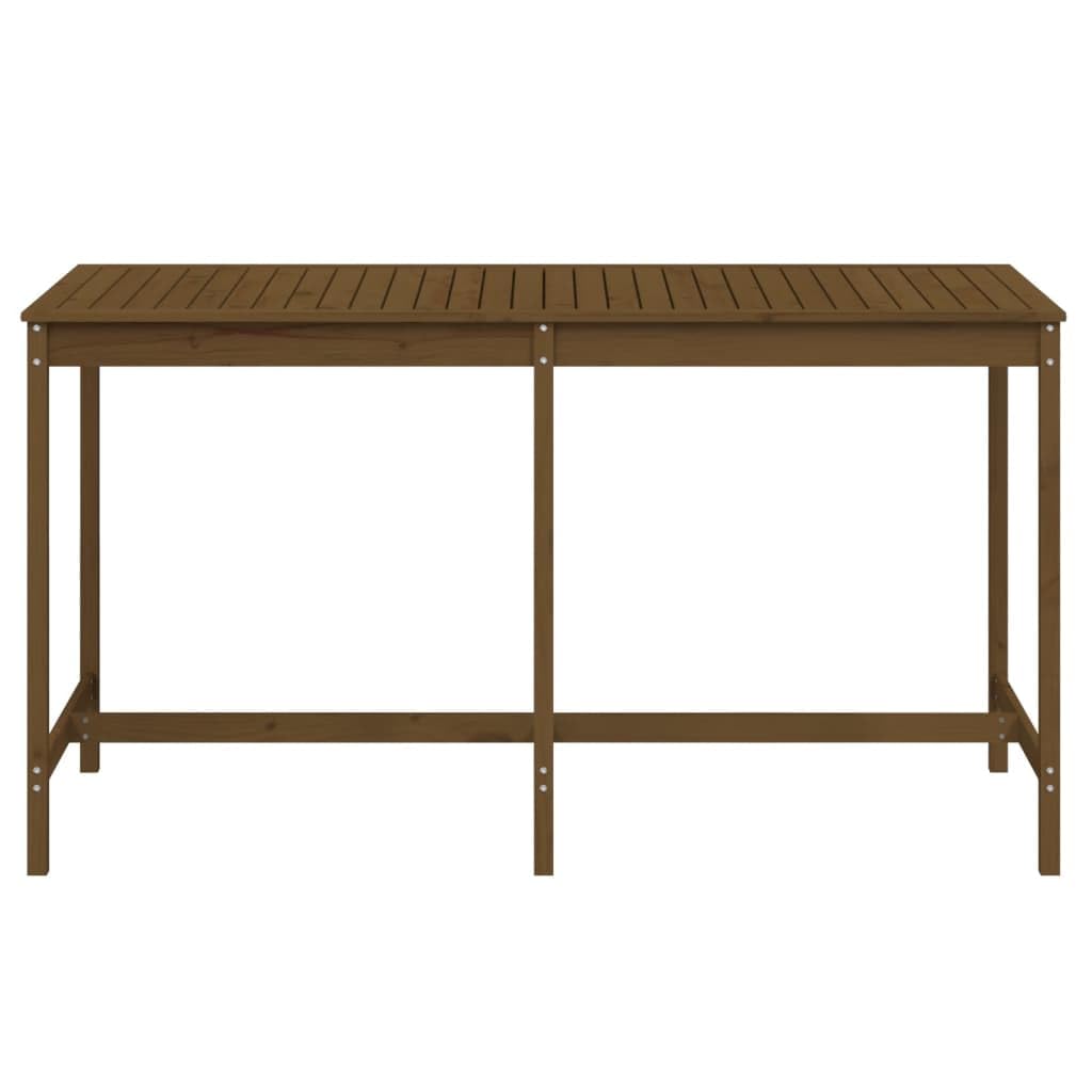 Stół ogrodowy, miodowo-brązowy, lite drewno sosnowe, 203,5 x 90 x 110 cm, stabilny stół do jadalni na balkon, taras, do ogrodu, idealny na grillowanie, kemping