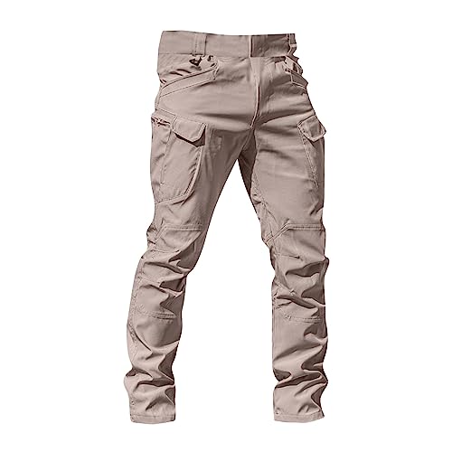 OIOLOYJM Military Cargo Pants for Men Hiking Relaxed Fit Work Waterproof Stretch Tactical Lightweight Outdoor Travel Pant