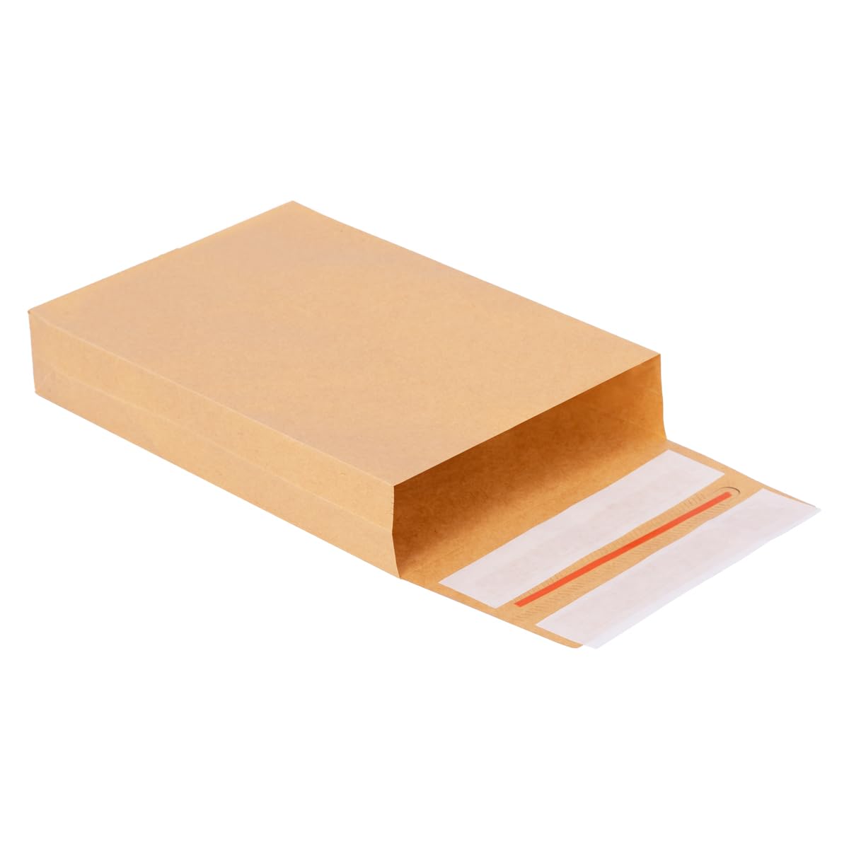 verpacking Faltentaschen 350 x 250 x 50 mm Braun mit Klotzboden doppelte Haftklebung und Aufreißfaden [Größe und Stückzahl wählbar] Faltenversandtaschen aus Kraftpapier 200 Stück