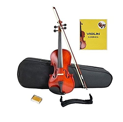 Violino 3/4 con Top in Tiglio finitura Satinata, Arco, Colofonia, Spalliera, Muta Corde di ricambio, Custodia