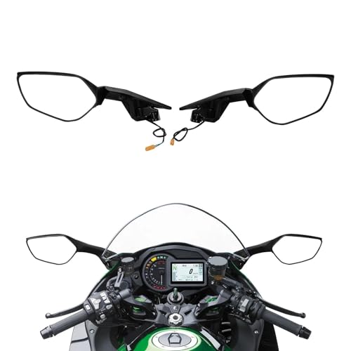 Rétroviseurs moto clignotants Ninja H2 finition carbone haut de gamme