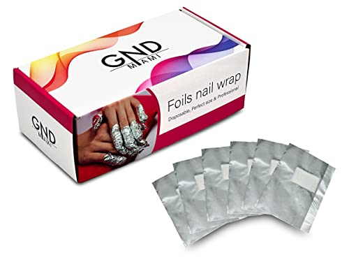 GND MIAMI 1 Pack of 500 pcs Wraps Aluminum Foil UV Acrylic Gel nail polish remover + Pre adhered lint free pad - Nail polish remover - Nail Polish Set - Gel Nail Kit (1PACK)