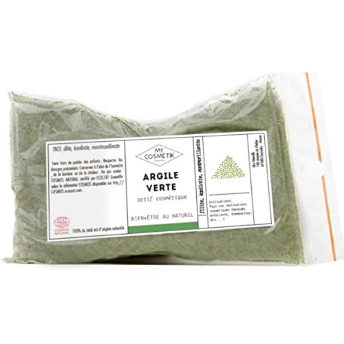 MY COSMETIK - Arcilla verde - Certificado Ecocert COSMOS NATURAL - Origen 100% natural - Calidad cosmética - Purificante y equilibrante | Hecho en Francia - 50 g