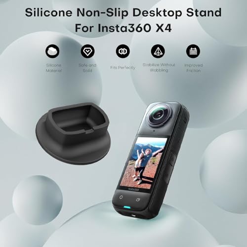 Image of Action Pro Camera Silicone Stand Base Holder Compatible with Insta360 X4 Action Cameras, Non-Slip Desktop Mount, Base Gimbal Support Adapter