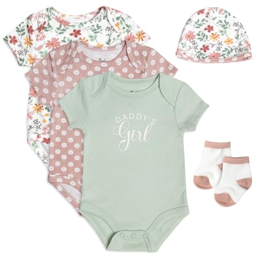 Image of Baby Essentials Baby Girls 5 Piece Bodysuit Set