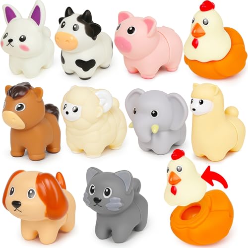 Image of Montessori Farm Animals for Toddlers 18+Month,Early Educational Little People Animals Figurines Learning Fine Motor Matching Games Easter Basket Stuffers Gift for Boys Girls